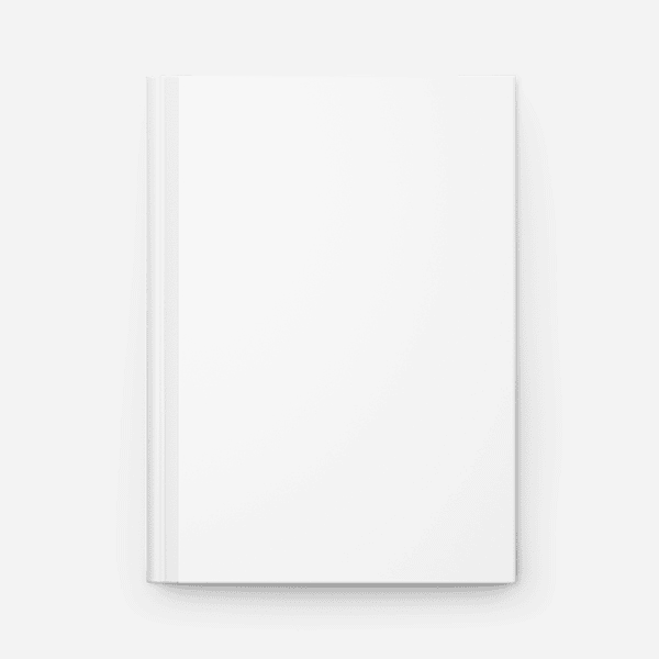 Printful white matte hardcover journal photographed from above